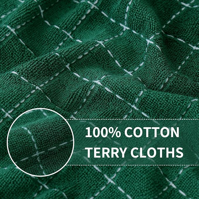 Homaxy 100% Cotton Terry Kitchen Towels, Checkered Designed, Soft and Super - Image 2
