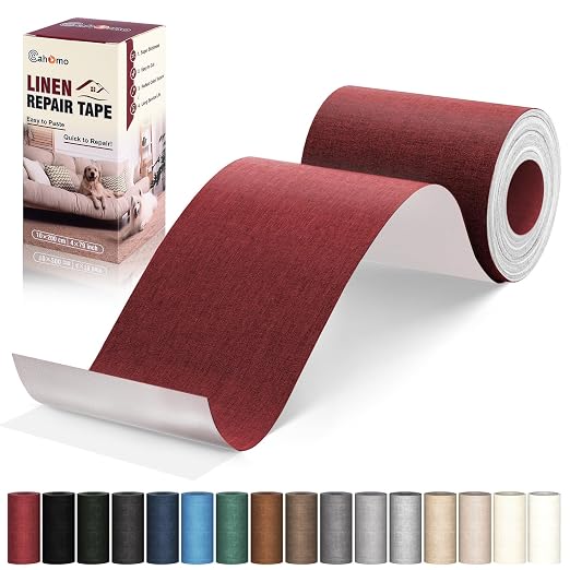 Linen Repair Tape 4x79 inch, Self Adhesive Fabric Patches, Linen Patch Tape Kit by Cahomo
