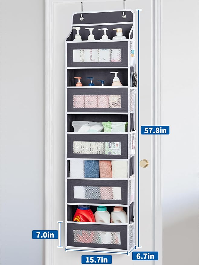 JARLINK 2 Pack Over The Door Organizer, 5 Shelf Door Hanging Organizer - Image 2