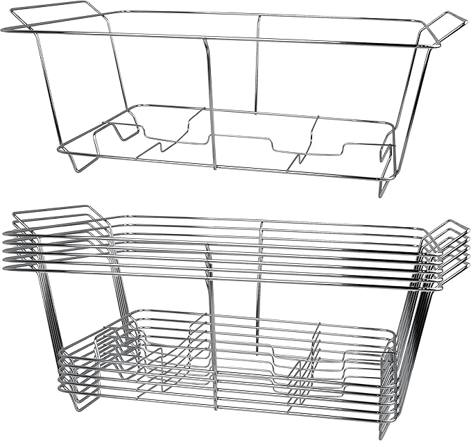 COMFICOVE 6 Pack Chafing Wire Rack Buffet Stand Chrome Frame - Image 2