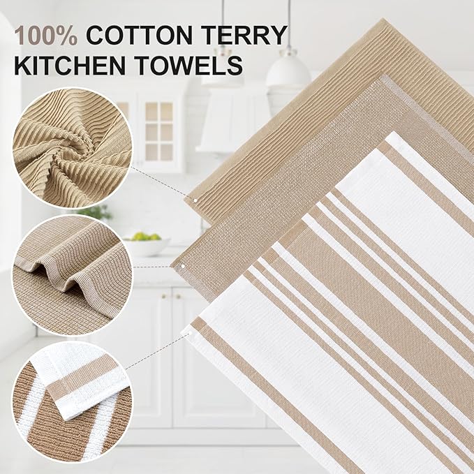 Homaxy Premium Kitchen Towels, Large Cotton 380 GSM Kitchen Hand Towels - Image 2