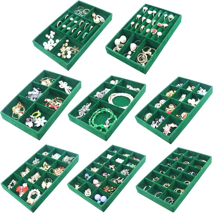 Jewelry Trays Organizer Set of 8 Stackable Jewellry Organizer Trays by 7COLORSKY