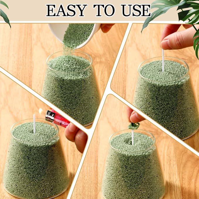 MTLEE Candle Sand 3.3 lb DIY Pearled Candle Making Kit Included 20 Pcs Wicks - Image 4