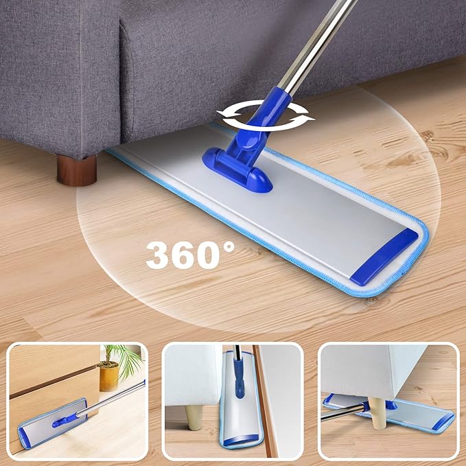 18" Professional Microfiber Mop Floor Cleaning System, Flat Mop - Image 5