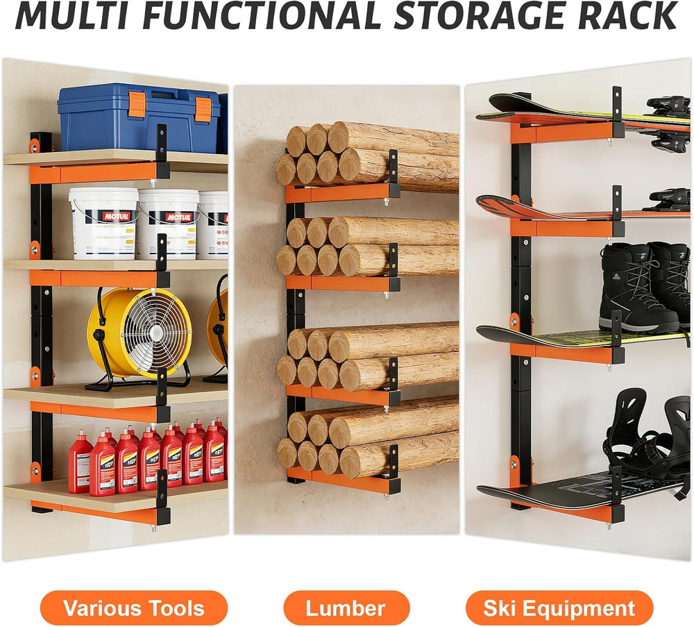32" Lumber Storage Rack, Upgrade Folding Lumber Rack Wall Mount, Heavy D...
