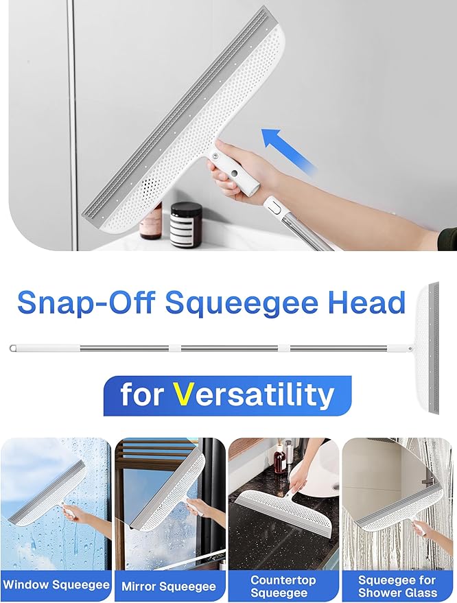 Silicone Floor Squeegee & Broom – Long Handle Hair Remover - Image 5