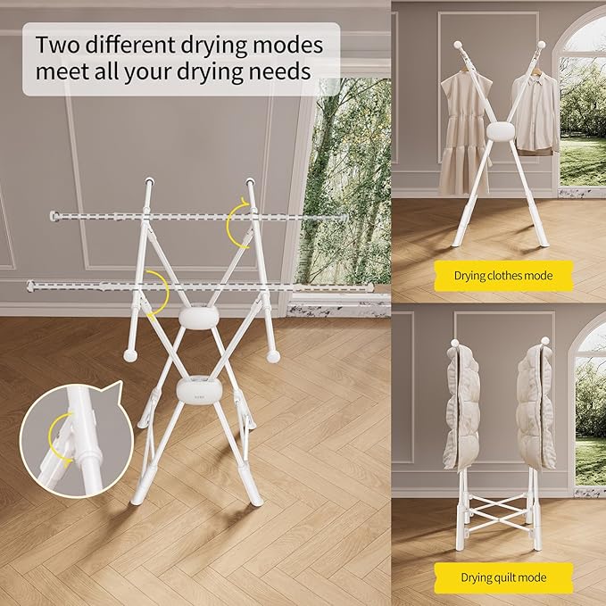 BIREN Clothes Drying Rack Heavy Duty Clothing Racks Extending Laundry Rack Two - Image 4