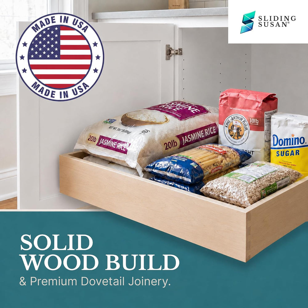 SlidingSusan Pull Out Drawer for Cabinets 14" W x 18" D 9 Ply Balti...