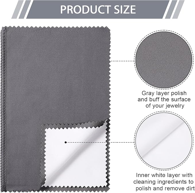 Breling 20 Pcs Silver Jewelry Polishing Cloths 6 x 8 inches Jewelry Cleaning - Image 3