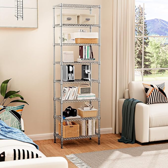 8 Tier 2000 lbs Storage Rack Metal Wire Shelving Unit, Storage Standing Shelf - Image 9