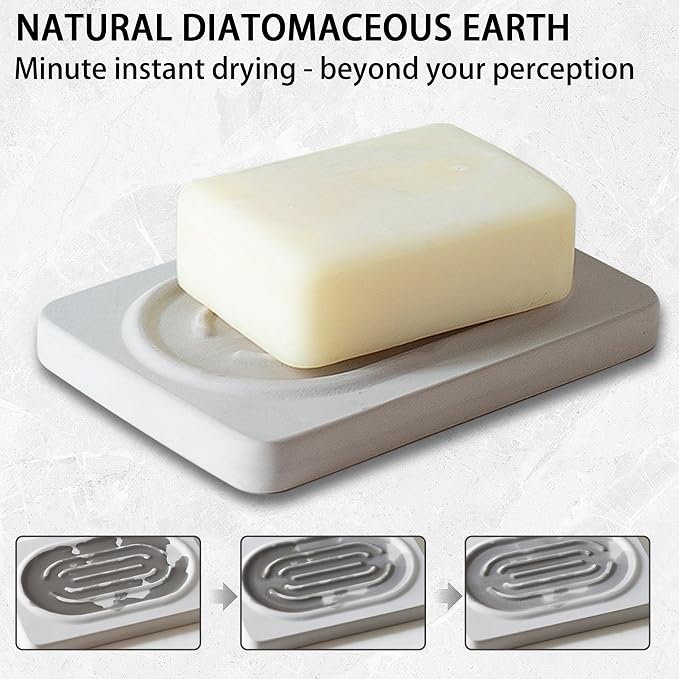 Diatomite Soap Dish for Kitchen Organizer, Quick Dry Sink Caddy Holder for - Image 2