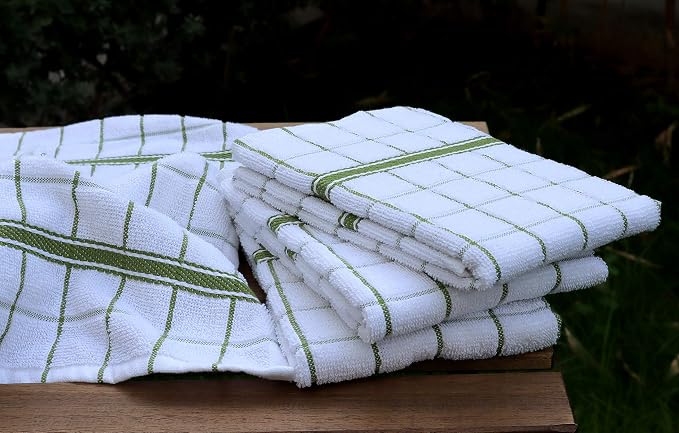 AMOUR INFINI Terry Cotton Kitchen Towels 4-Pack - Image 3