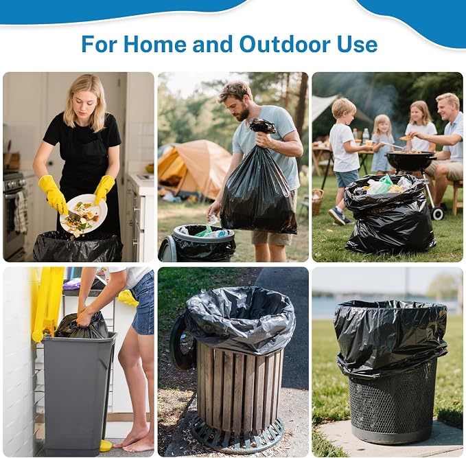 Heavy Duty Trash Bags 55-60 Gallon, Commercial, Construction & Outdoor Use | - Image 7