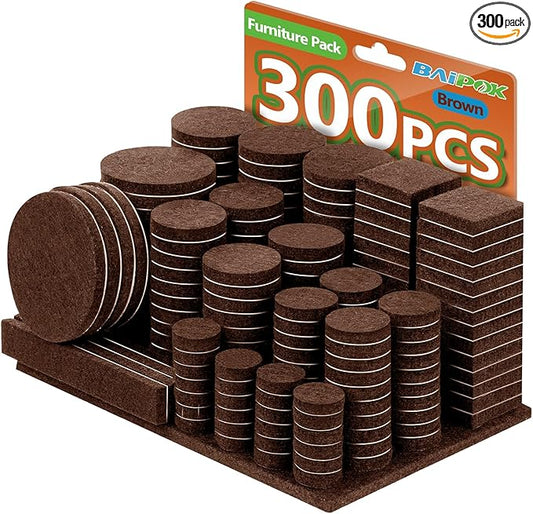 Furniture Pads Felt Pads 300 Pieces Huge Pack Furniture Felt Pads, Self by BAIPOK