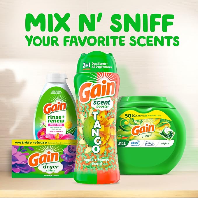 Gain Tango 2-in-1 Laundry Scent Booster Beads, Apple and Mango Scent, 10.7 OZ - Image 9