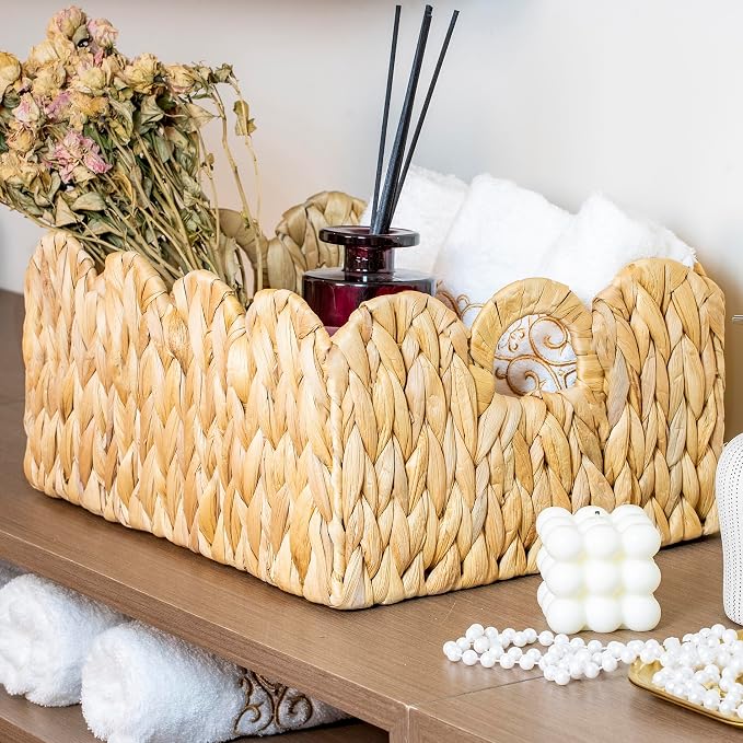 Scalloped Basket Wicker & Rattan Storage Basket - Image 4
