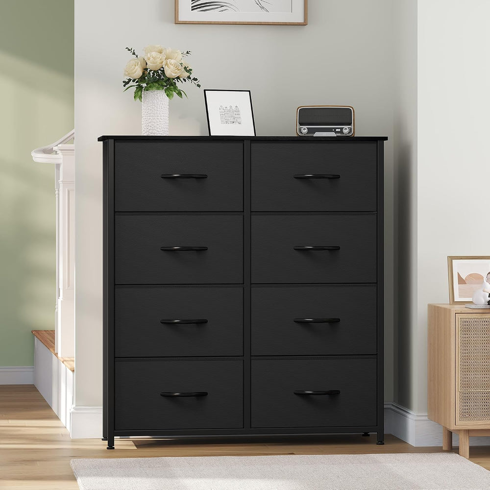 YITAHOME Fabric Dresser with 8 Drawers, Tall Dresser with Fabric Bins, Storag...