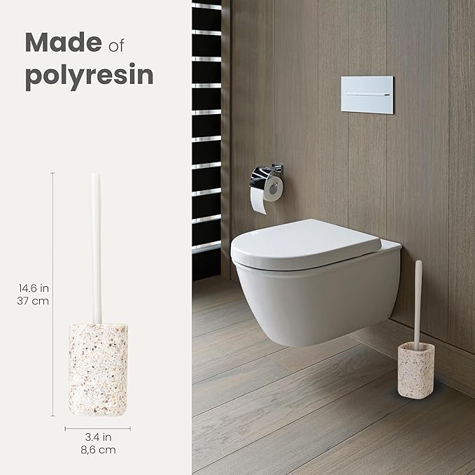 Vigar Zense Toilet Brush and Holder Set, Toilet Bowl Brush - Image 3