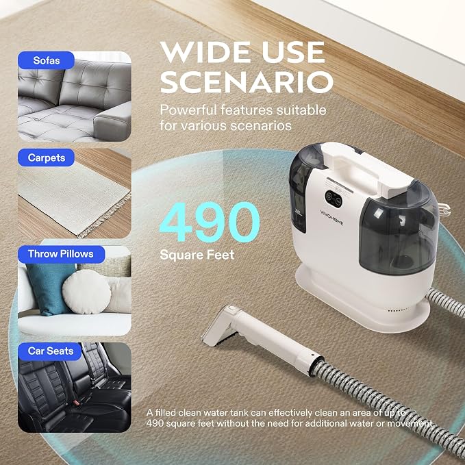 VIVOHOME Portable Multipurpose Carpet Cleaner Machine, 15s Fast Heating Spot - Image 5