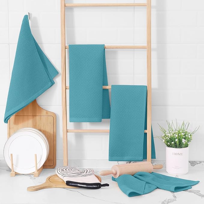 Homaxy 100% Cotton Waffle Weave Kitchen Dish Towels, Ultra Soft Absorbent Quick - Image 6