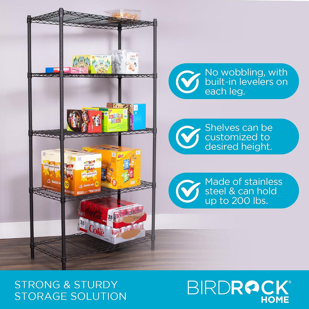 Internet's Best 5-Shelf Adjustable Wire Shelving | Heavy Duty Storage Rac...