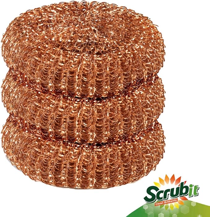 12 Pack Copper Coated Scourers by SCRUBIT – Scrubber Pad Used - Image 4
