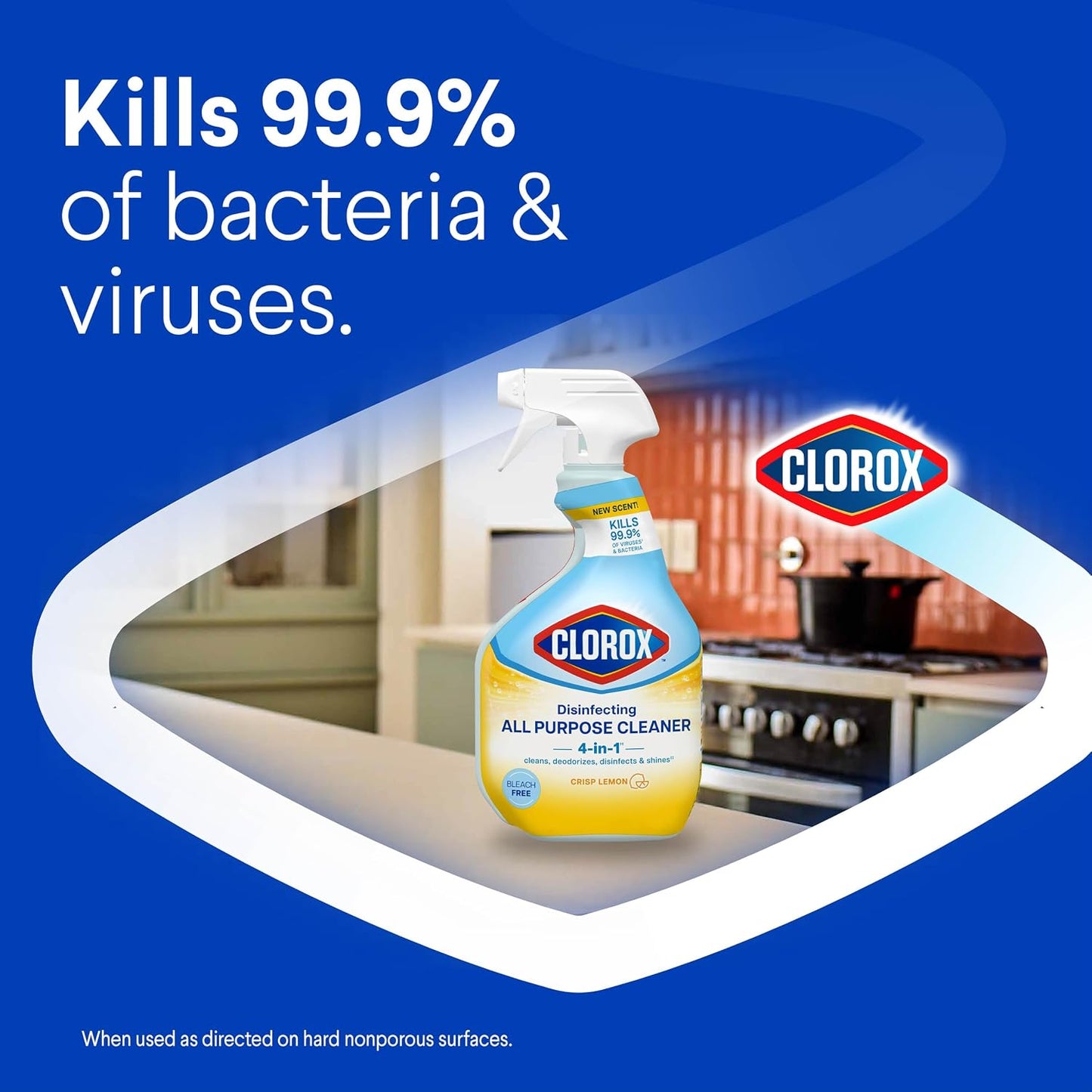 Clorox Disinfecting All-Purpose Cleaner, 32 fl. Oz., and Bathroom Cleaner, Bleach Free, Household Essentials, Cleans Dirt and Grime Off Most Surfaces and Countertops, 32 fl. oz.