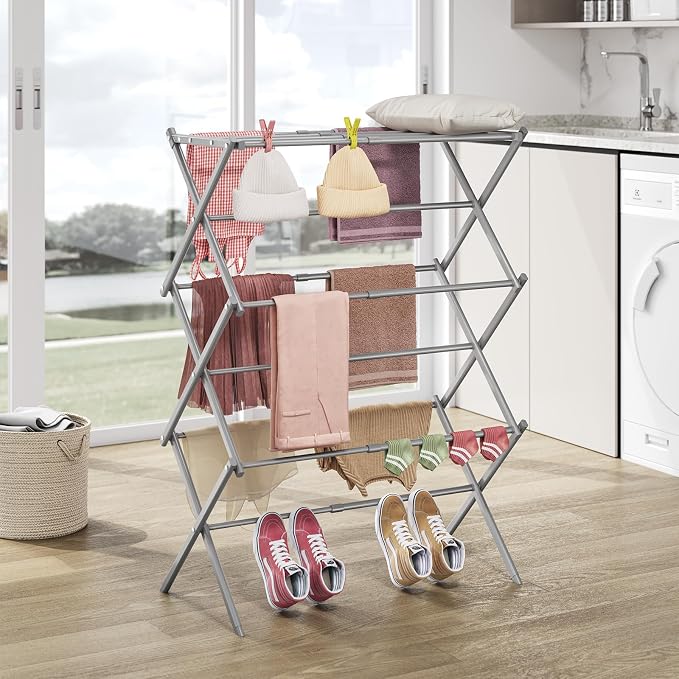 APEXCHASER Clothes Drying Rack, 3-Tier Laundry Drying Rack - Image 8