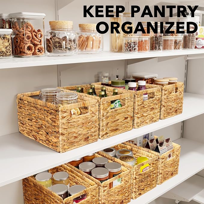 SpaceAid 8 Pack Wicker Basket, Storage Baskets - Image 5