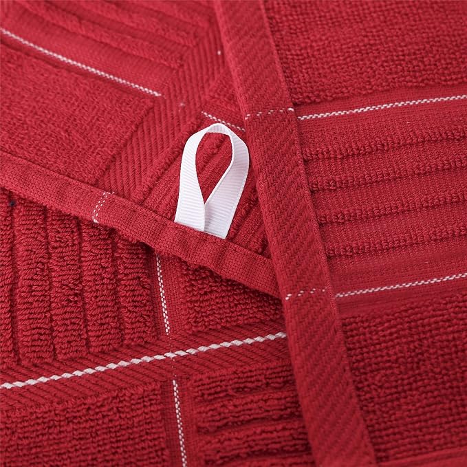 Glynniss Red Kitchen Towels and Dishcloths Set, Dish Towels and Dish Rags Set - Image 5
