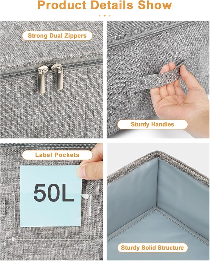 punemi Under Bed Storage, 3 Pack Underbed Storage Container Bags - Image 6