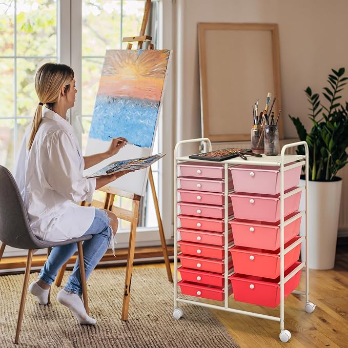 GOFLAME 15-Drawer Rolling Storage Cart, Utility Cart - Image 8
