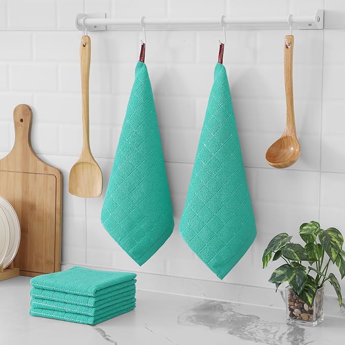 Homaxy 100% Cotton Terry Kitchen Dish Cloths, Ultra Soft and Absorbent Dish - Image 7