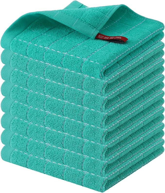 Homaxy 100% Cotton Terry Kitchen Dish Cloths, Ultra Soft and Absorbent Dish by Homaxy