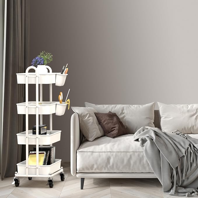 Simple Houseware 4-Tier Multifunctional Rolling Utility Cart - Image 8