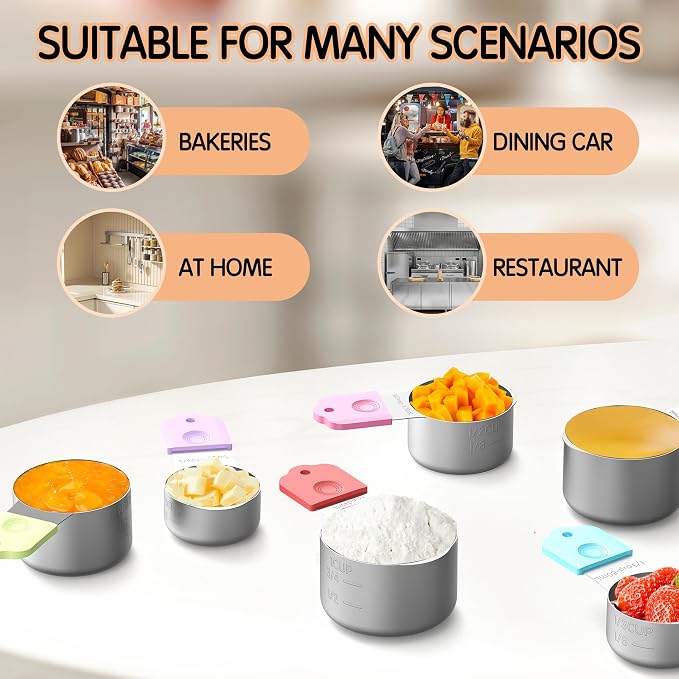Magnetic Measuring Cups, 5 Stainless Steel Nesting Measuring Cup Set - Image 4