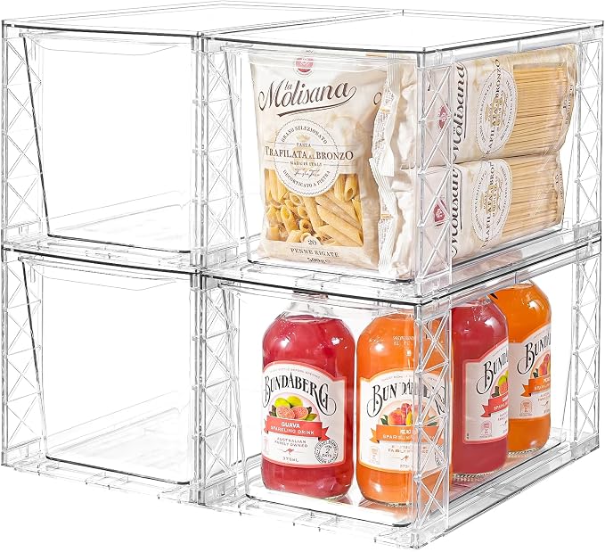 4Pack Stackable Kitchen Storage Organizer, Pantry Organizers and Storage by Clemate