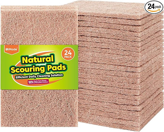 Natural Sisal Non-Scratch Scouring Pads, Garage and Outdoors, Cellulose by Unimade
