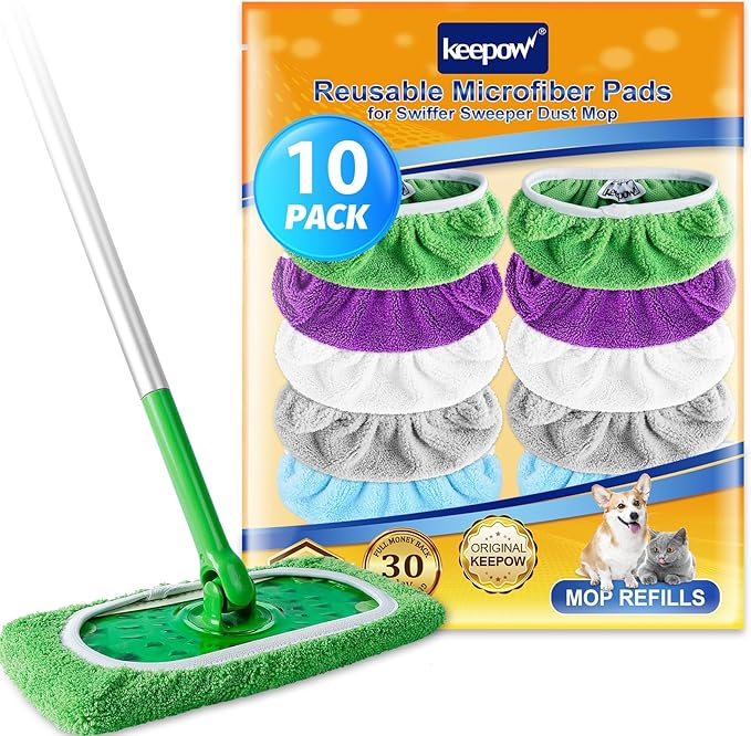 KEEPOW Reusable Microfiber Mop Pads by KEEPOW