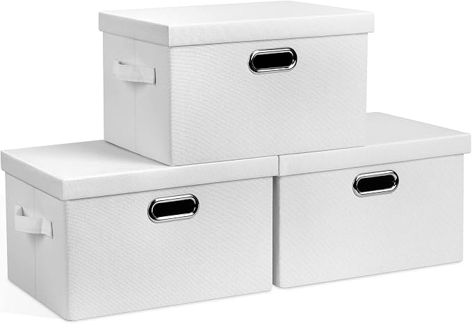 Medium 15" 21 Quart Collapsible Stackable Storage Bins by GraciadecoStorage