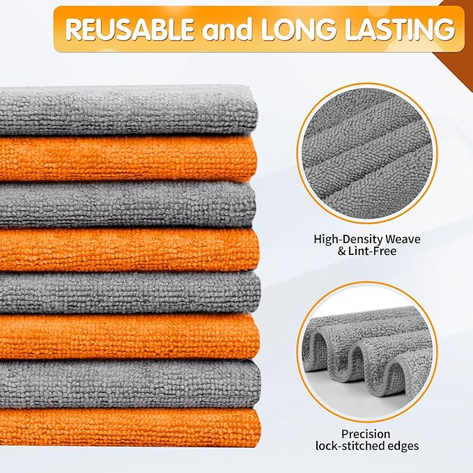 FIXSMITH Microfiber Cleaning Cloth -Pack of 8, Highly Absorbent Cleaning Rags - Image 3