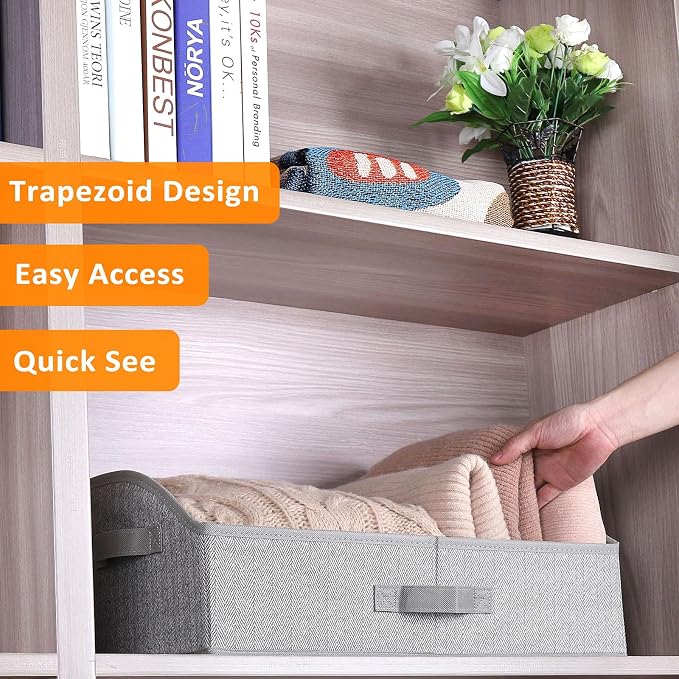 WUIKE Closet Organizers and Storage, Trapezoid Storage Bins, Fabric Closet Bins - Image 3