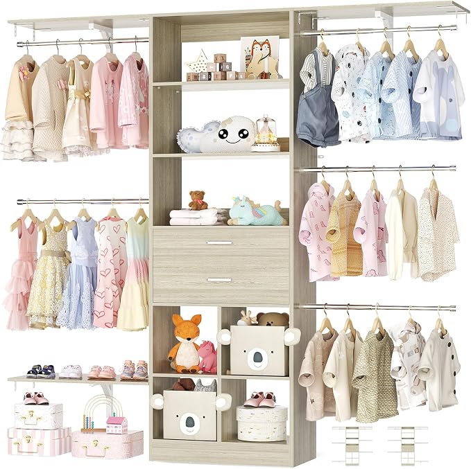 5FT Small Closet System, Baby Closet Organizer System by Besiost