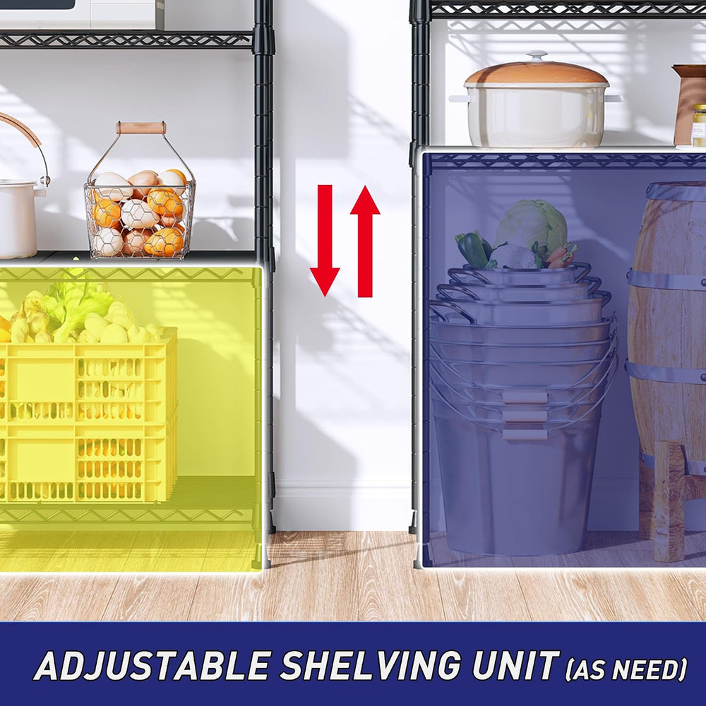 1010LBS Storage Shelves Adjustable Metal shelving Unit 5 Tier Wire Shelving, ...