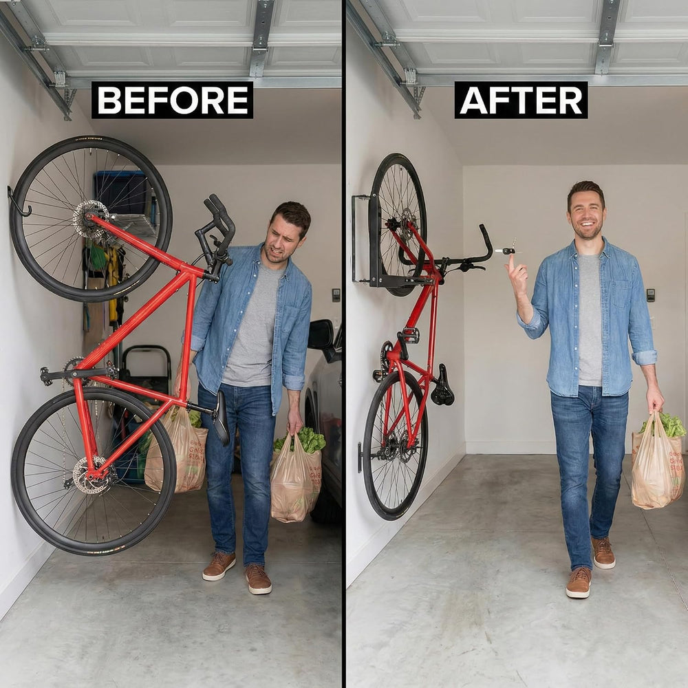 Swivel Bike Wall Mount Rack, Adjustable Vertical Bicycle Hanger for Garage St...