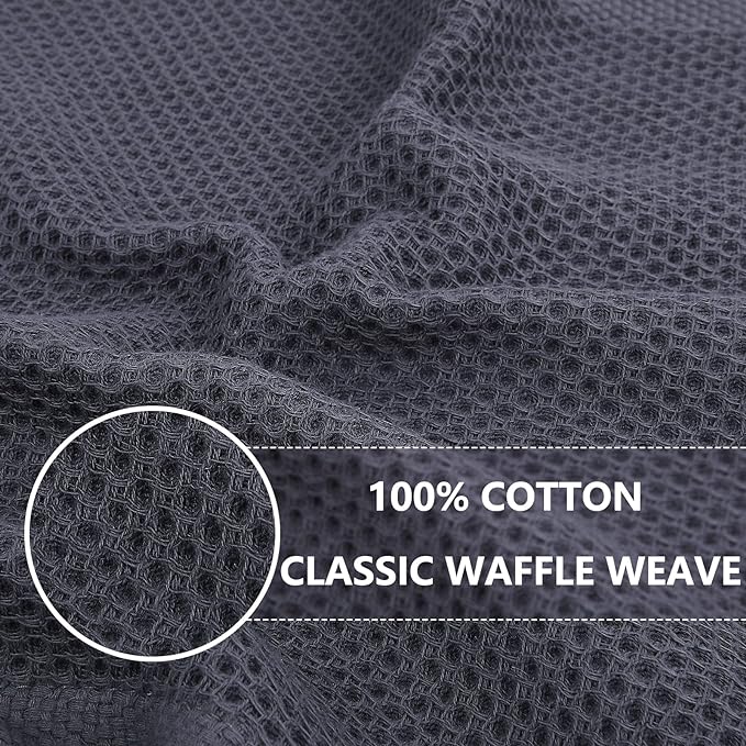 Homaxy 100% Cotton Oversized Waffle Weave Kitchen Dish Towels, Ultra Soft - Image 2