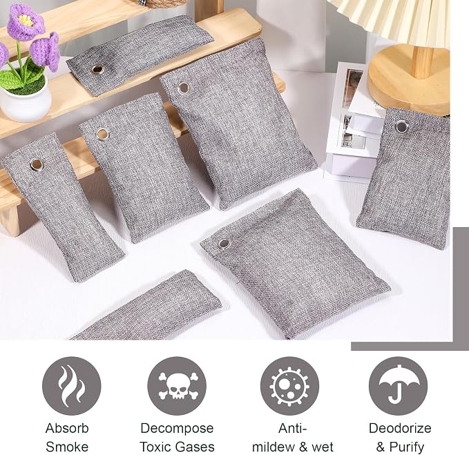 Nuanchu 24 Pcs Activated Charcoal Odor Absorber 50g/100g/200g, Air Purifying - Image 6
