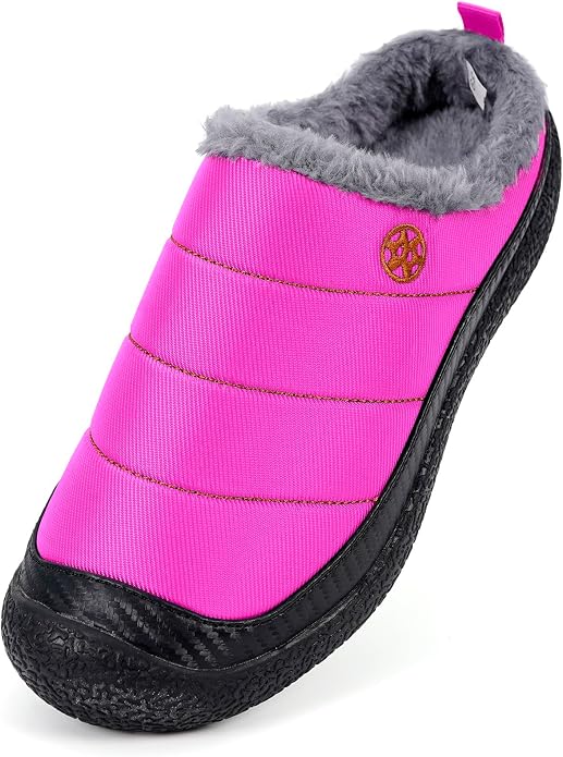 Womens Mens House Slippers Slip on Snow Winter Warm Fully Fur Lined Slippers - Image 2