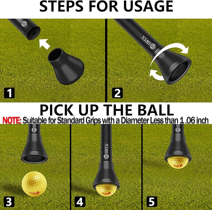 4pcs Golf Ball Retriever, Quick-Install Golf Ball Picker Upper Tool, Durable - Image 5