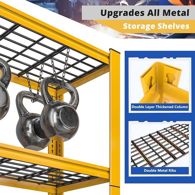 REIBII 72''H Garage Shelving 3010 LBS Storage Shelves Adjustable Metal Shelving - Image 6